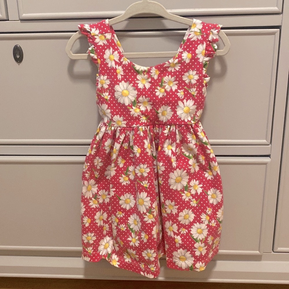 Super Cute Mayoral Pink Floral and Polka Dot Sleeveless Baby Girl Dress 12M